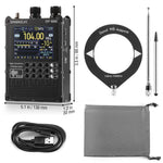 Load image into Gallery viewer, Sparkelec digital radio receiver with antenna, cable, and carrying case on a white background