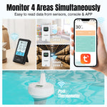 Load image into Gallery viewer, PT-3 Wi-Fi Pool Thermometer monitor 4 areas simultaneously