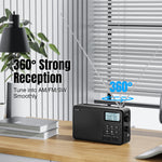 Load image into Gallery viewer, RF206 Portable Shortwave Radio 360 strong reception