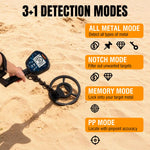 Load image into Gallery viewer, MD120A Metal detector with detection modes on a sandy background