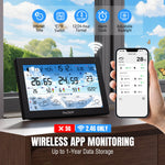 Load image into Gallery viewer, Raddy N90 Wi-Fi weather station with smartphone app on a window