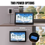 Load image into Gallery viewer, Raddy N90 Wi-Fi Weather Station with two power options displayed on a table.