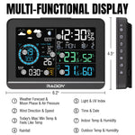 Load image into Gallery viewer, Raddy UV6 Professional Weather Station Multifunctional weather display with digital clock and weather information on a white background
