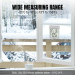 Load image into Gallery viewer, Raddy WT-1 Digital Window Thermometer on a window sill with a snowy outdoor view