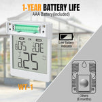 Load image into Gallery viewer, Raddy WT-1 Digital Window Thermometer with battery life indicator and outdoor background