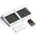 Load image into Gallery viewer, Two Raddy WT-1 Digital Window Thermometers with screens and batteries on a white background