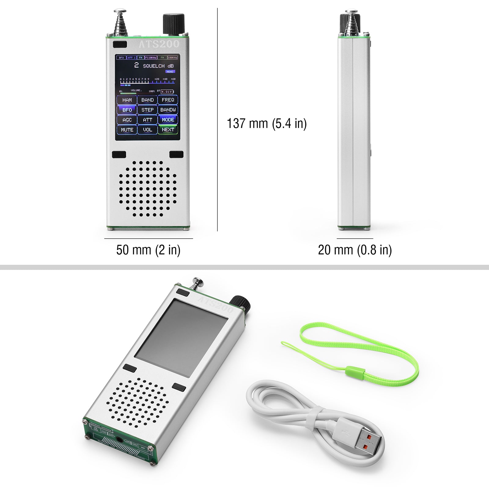 ATS200 Shortwave Radio Size 