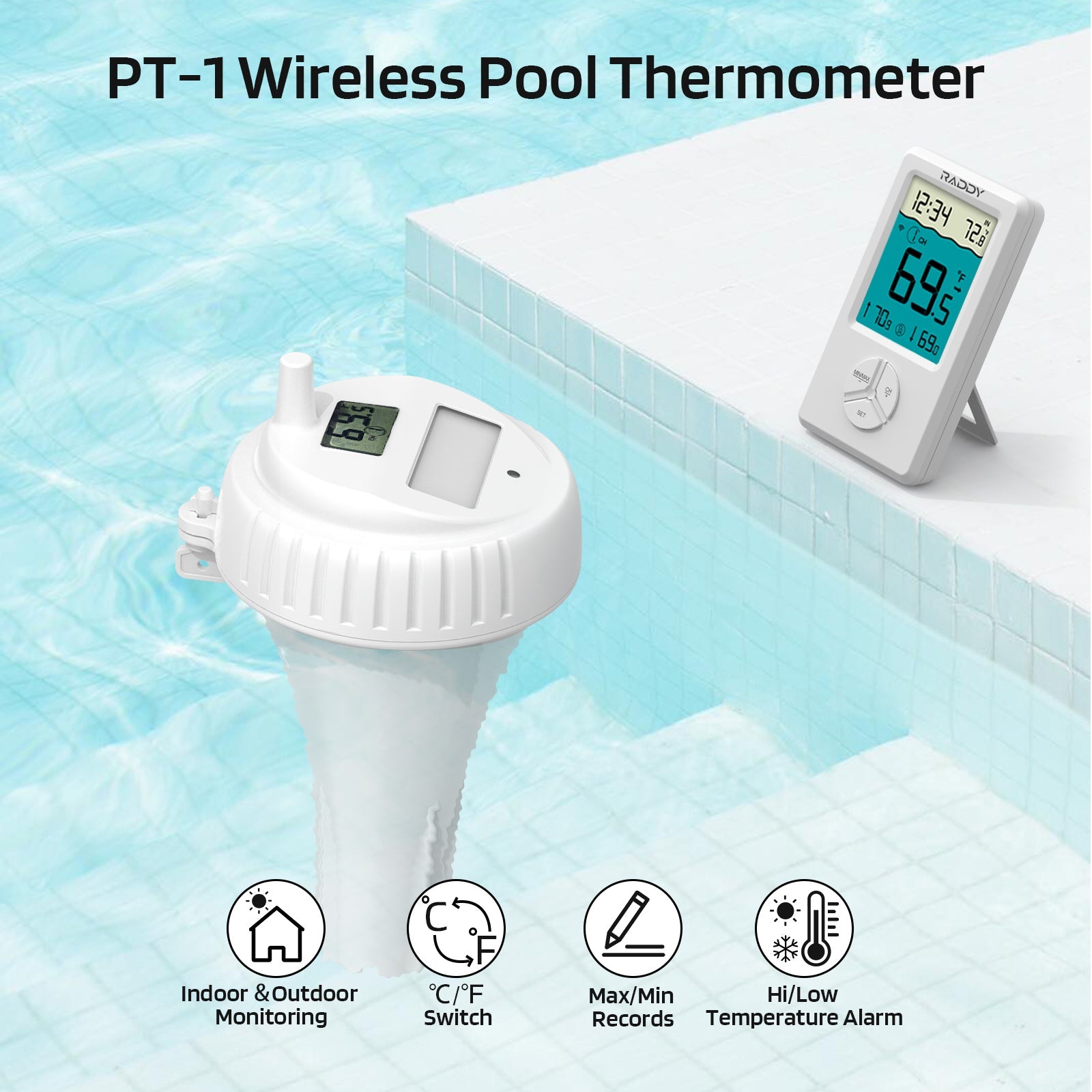 PT-1 Wireless Pool Thermometer – Raddy