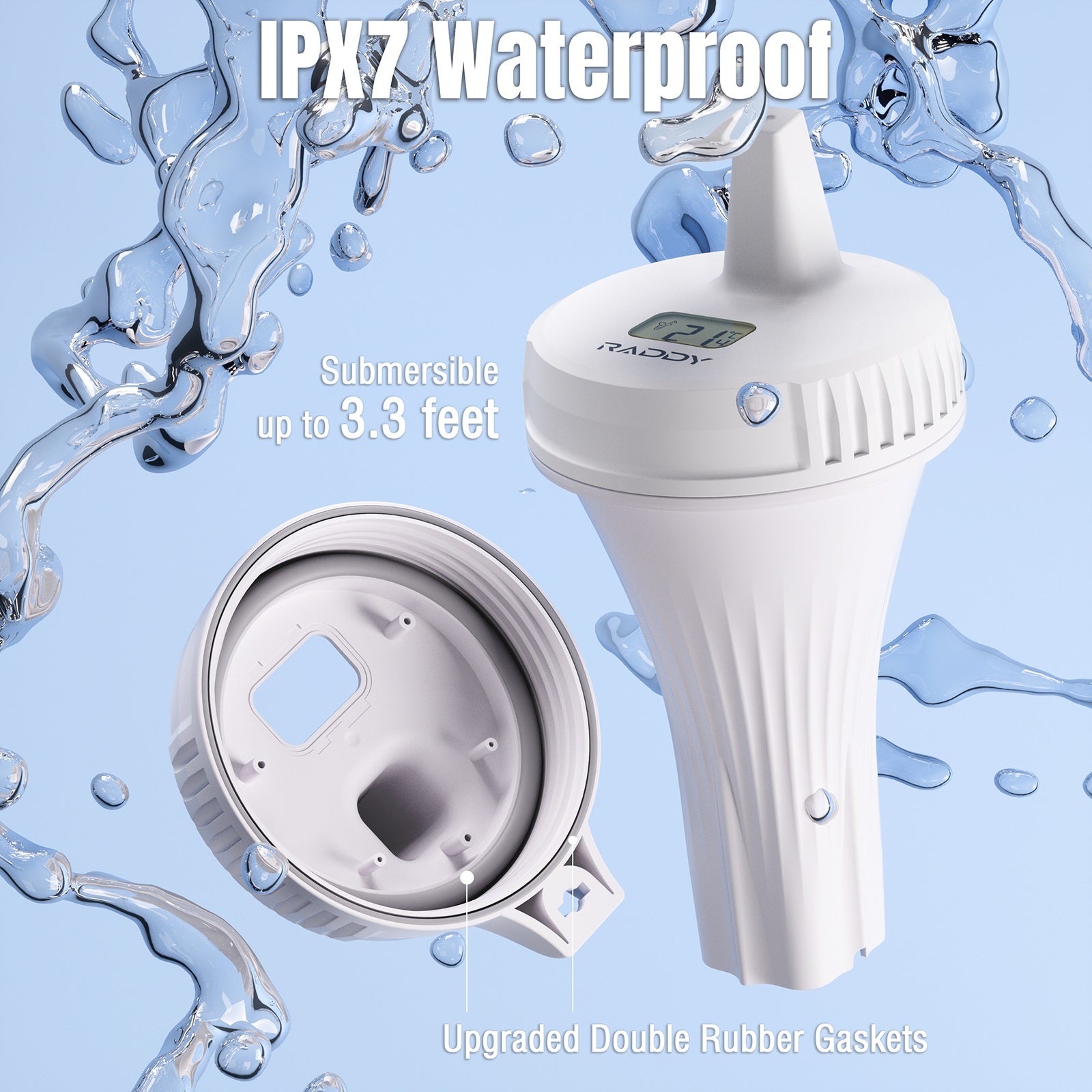 PT-2 Wireless Pool Thermometer IPX7 waterproof