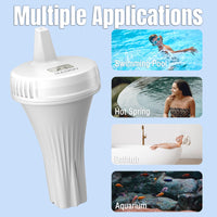 BALDR Rechargeable Wireless Pool Thermometer - Dual Screen Floating Thermometer For Pool, Hot Tub & Spa | Big Digit Display