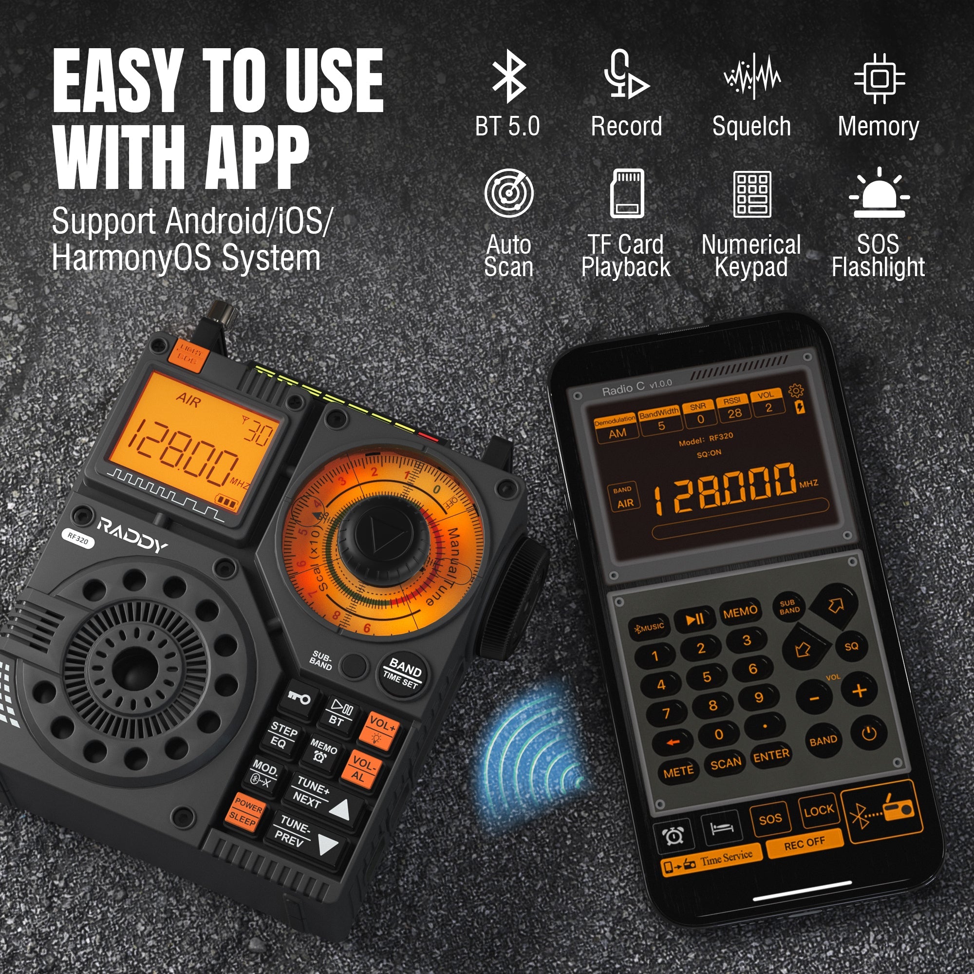 RF320 APP Control Shortwave Radio easy to use with APP 