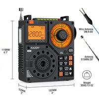 RF320 APP Control Shortwave Radio size