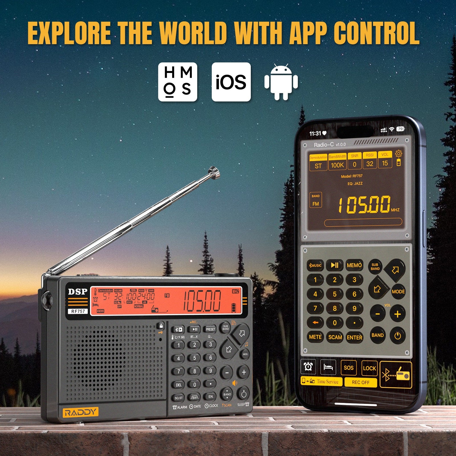 RF757 Shortwave Radio supports APP control 