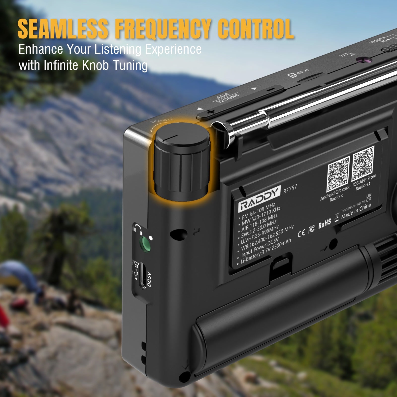 RF757 Shortwave Radio comes with seamless frequency control