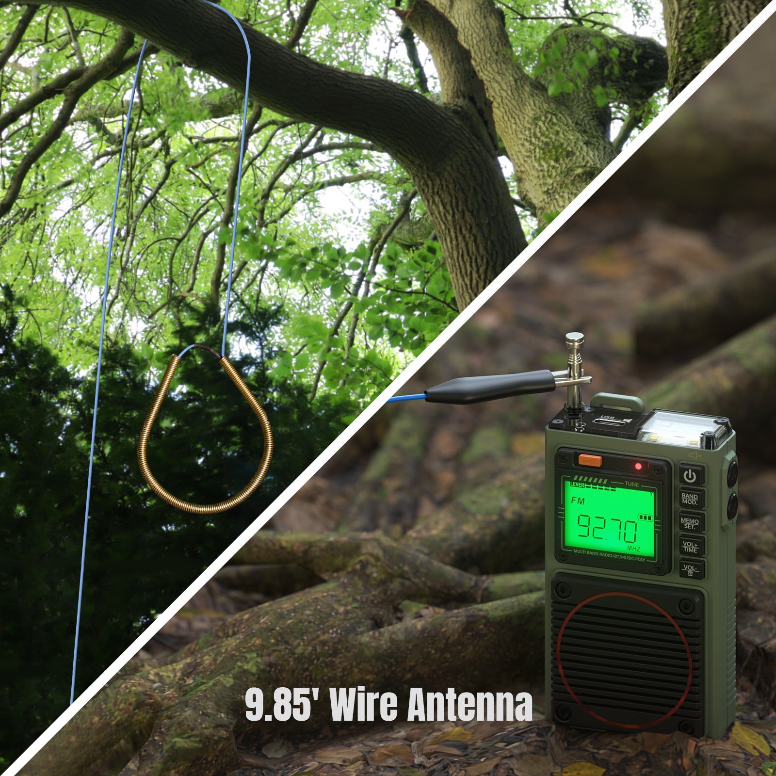 RF75A comes with 9.85' wire antenna 