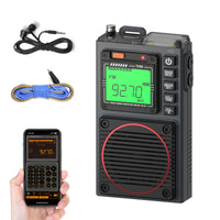 RF75A APP Control SW Radio with earphones and wire antenna 