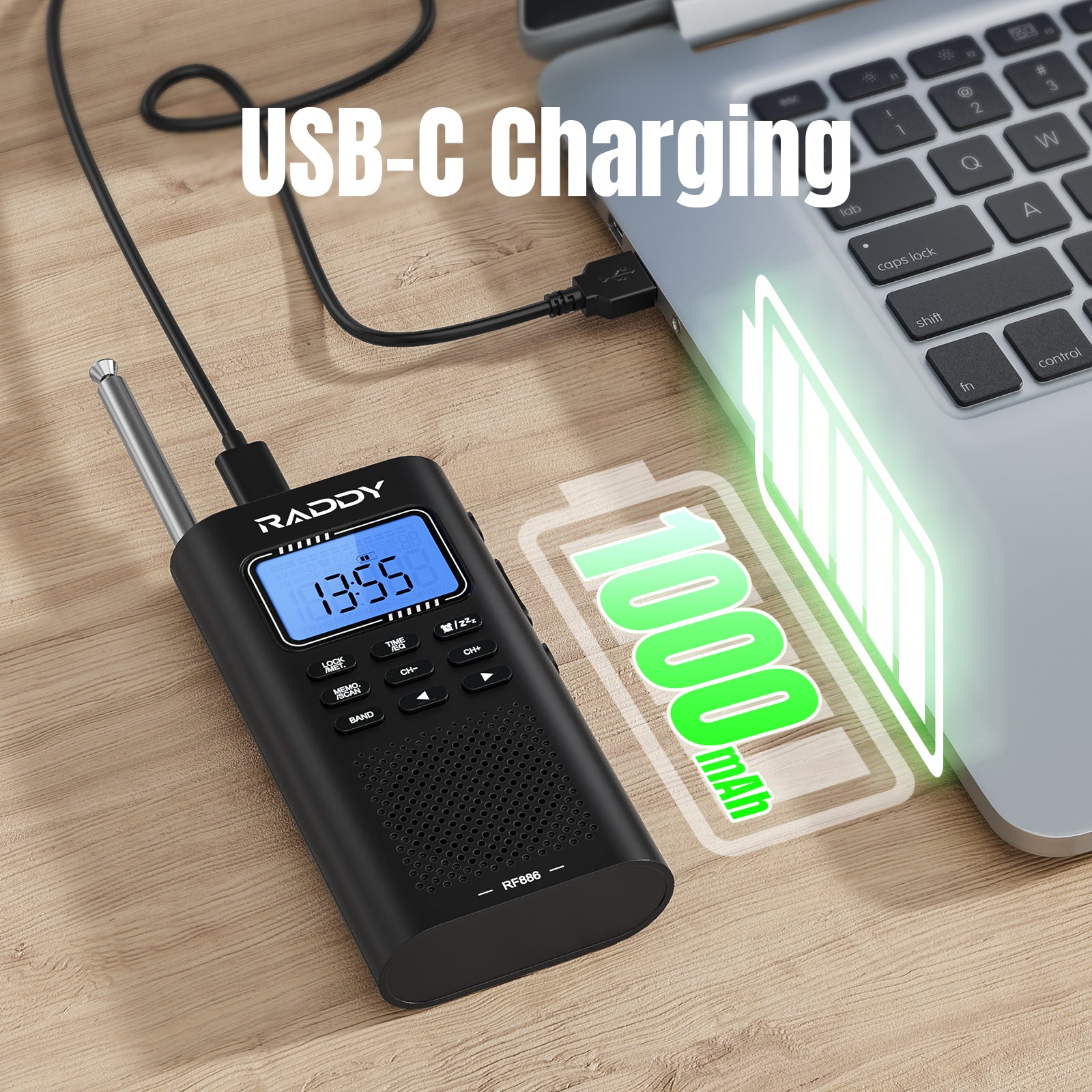 RF886 supports USB-C charging 