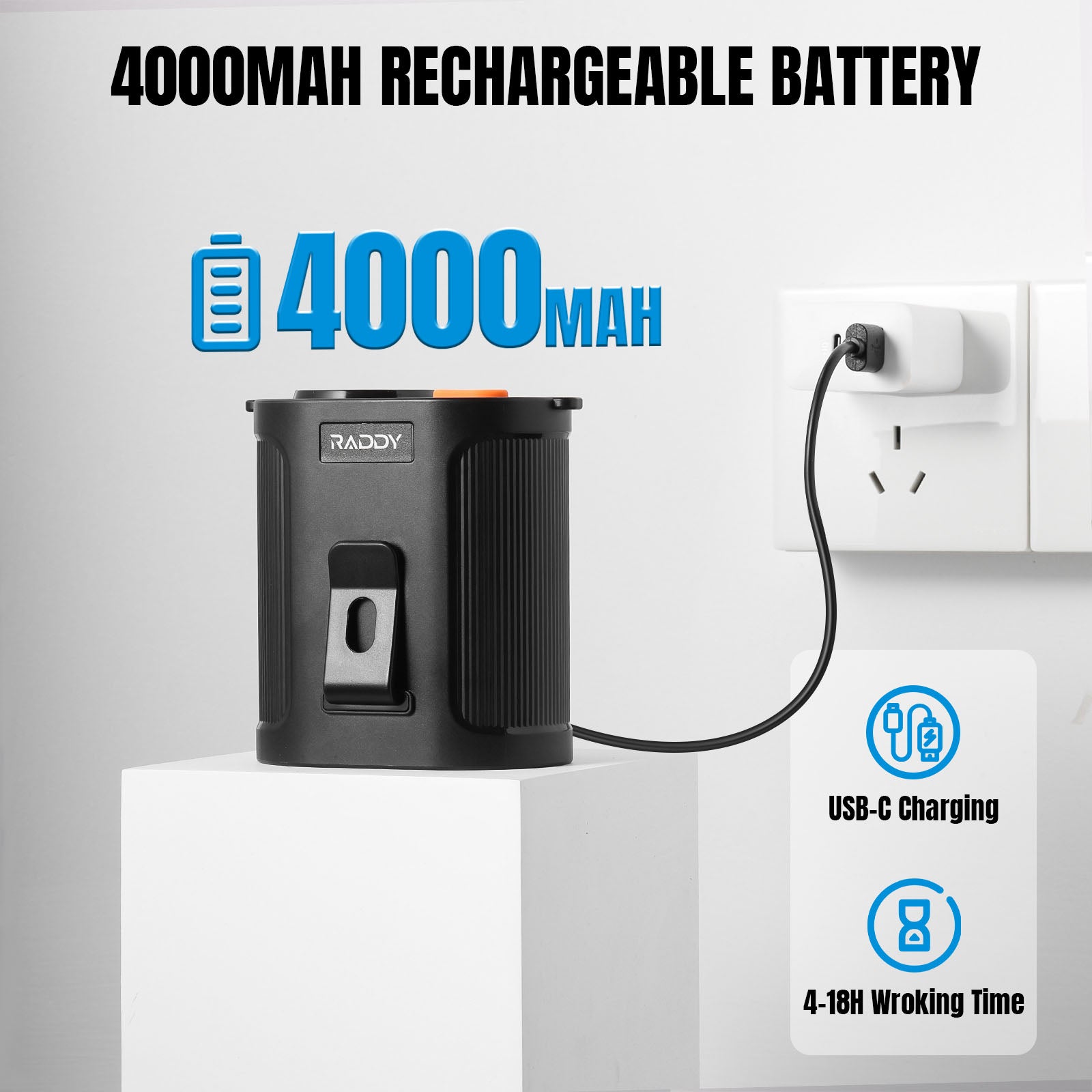 CF6 Portable Waist Fan 4000 mAh rechagreable battery