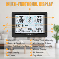 Raddy MN6 Wi-Fi Weather Station multi-functional display