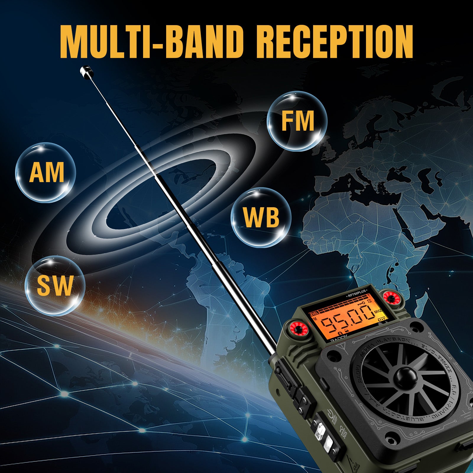 RF750 Plus AM/FM/SW Shortwave Radio multi-band reception function