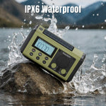 Load image into Gallery viewer, RuggedSH-908  radio with IPX6 waterproof label being splashed by water
