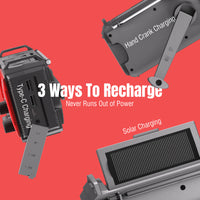 SW10 radio supports 3 ways to recharge