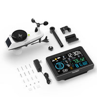 Raddy WM6 draadloos weerstation met externe sensor, ingebouwde batterij van 2000mAh, barometer, DCF-klok, weersvoorspelling, waarschuwing voor schimmelrisico, kleurendisplay voor binnen en buiten Raddy WM6 draadloos weerstation met externe sensor, ingebouwde batterij van 2000mAh, barometer, DCF-klok, weersvoorspelling, waarschuwing voor schimmelrisico, kleurendisplay voor binnen en buiten