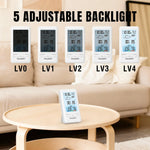 Load image into Gallery viewer, Set of five TADGO digital thermometers with adjustable backlight settings displayed in a living room setting.

