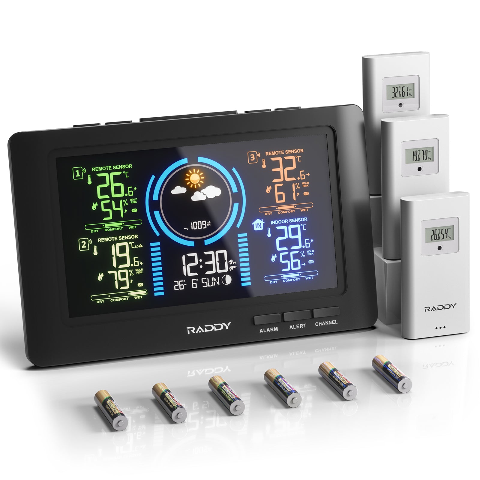 WF-80C Weather Station with 3 R4 sensors and batteries