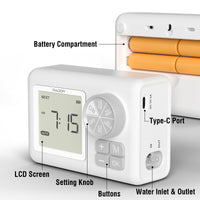 Raddy WS-5 Irrigation Computer, 2 Outputs, Water Timer for Garden Hose, Irrigation Timer for Garden Irrigation, Rain Delay/Manual/Automatic Sprinkle Timer Raddy WS-5 Irrigation Computer, 2 Outputs, Water Timer for Garden Hose, Irrigation Timer for Garden Irrigation, Rain Delay/Manual/Automatic Sprinkle Timer