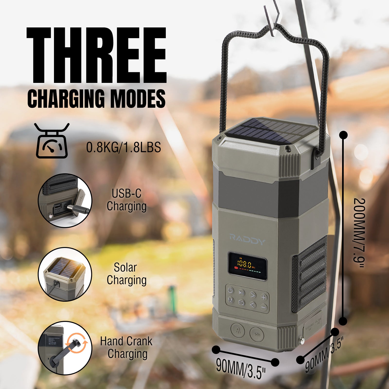 SL10 Emergency Radio size and weight 