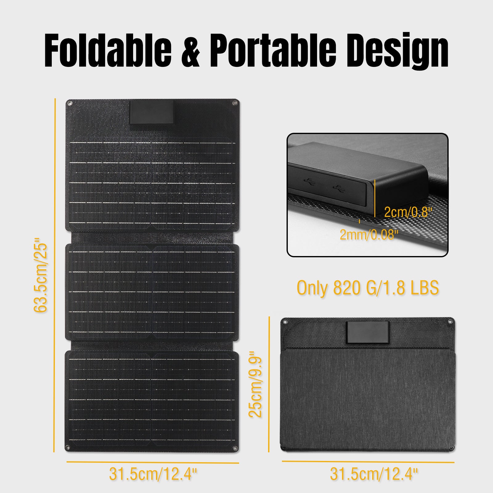 SP30 Portable Solar Panel  size