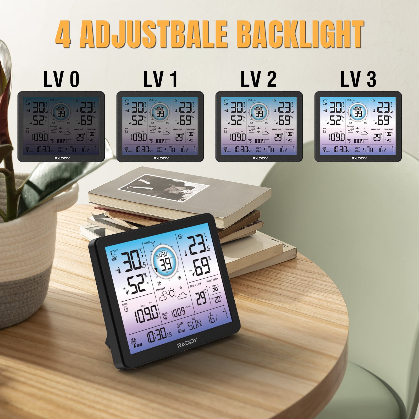 VP7 Professional Weather Station  supports 4adjustable backlight 