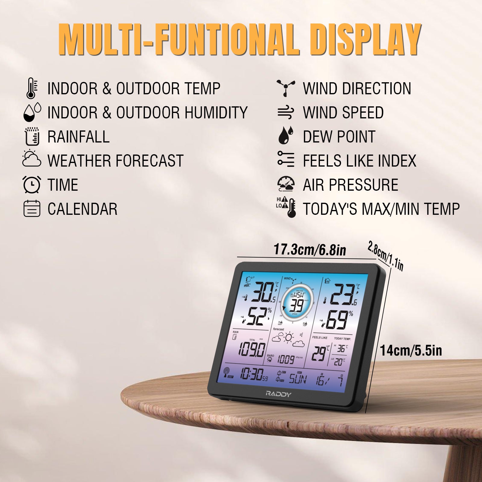 VP7 Professional Weather Station  multi-functional display 