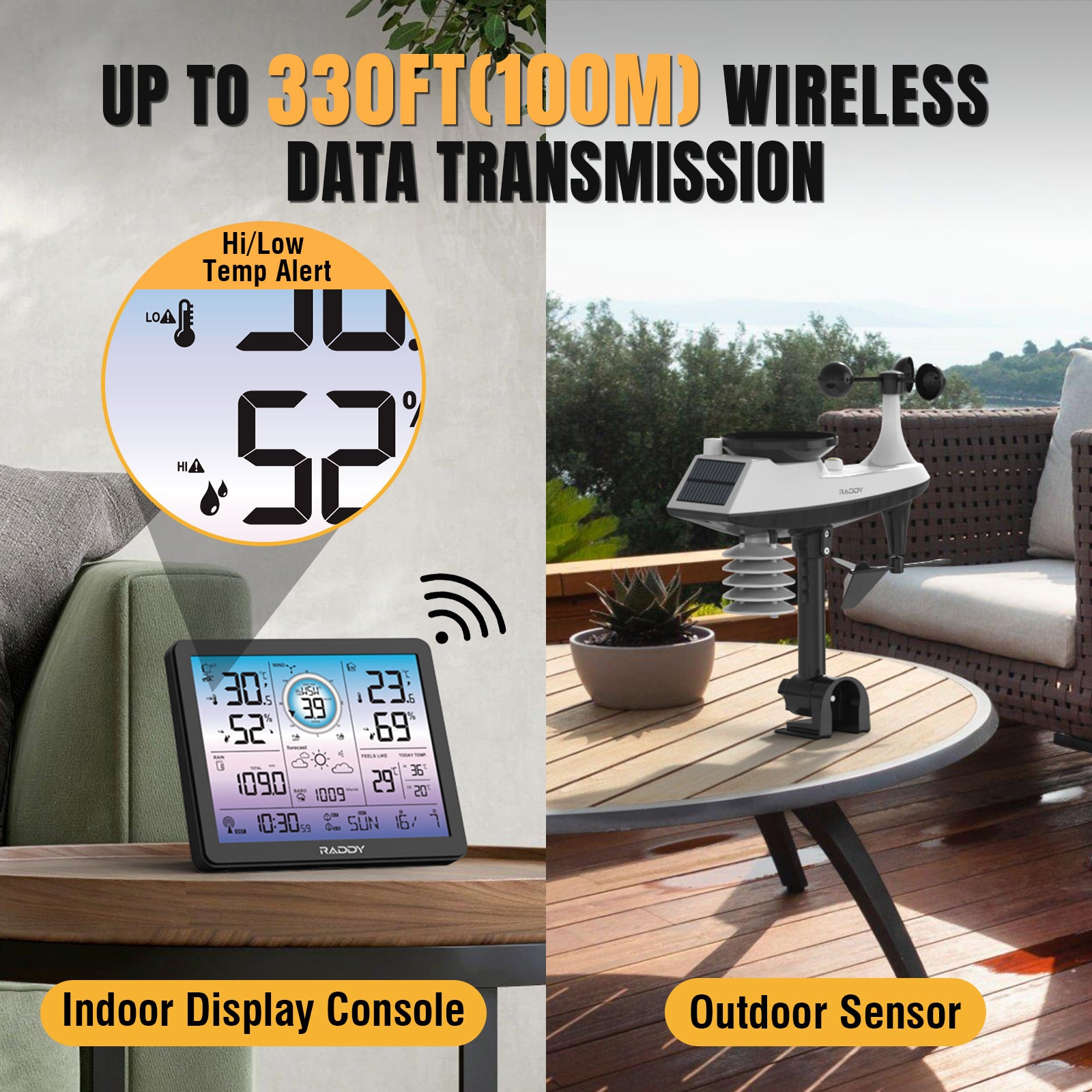 VP7 Professional Weather Station  up to 330 ft wireless data transmisson 