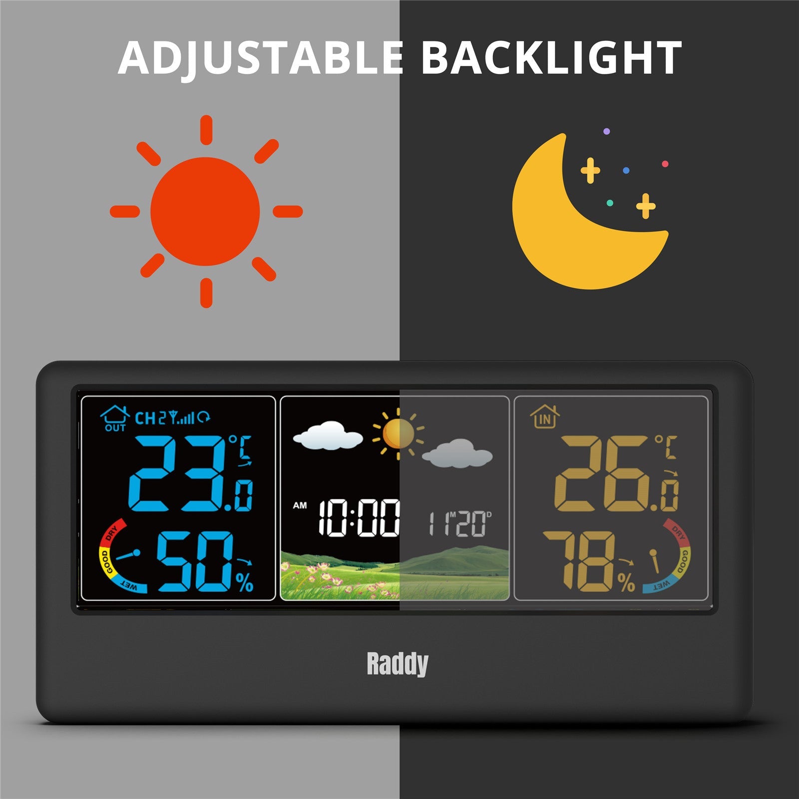 WF-55C Wireless Weather Station adjustable backlight 