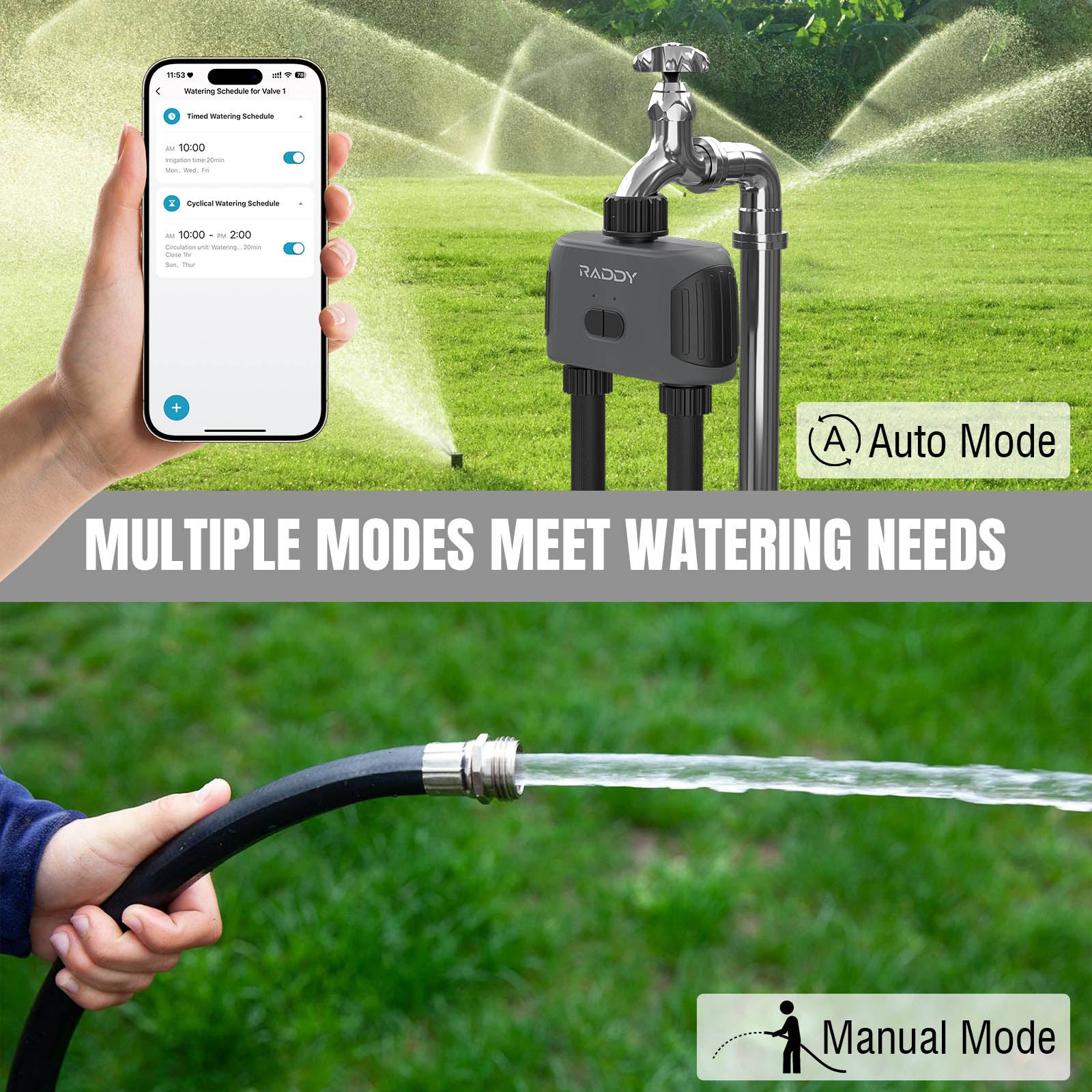 WS-3 WiFi Sprinkler Timer multiple modes meet watering needs