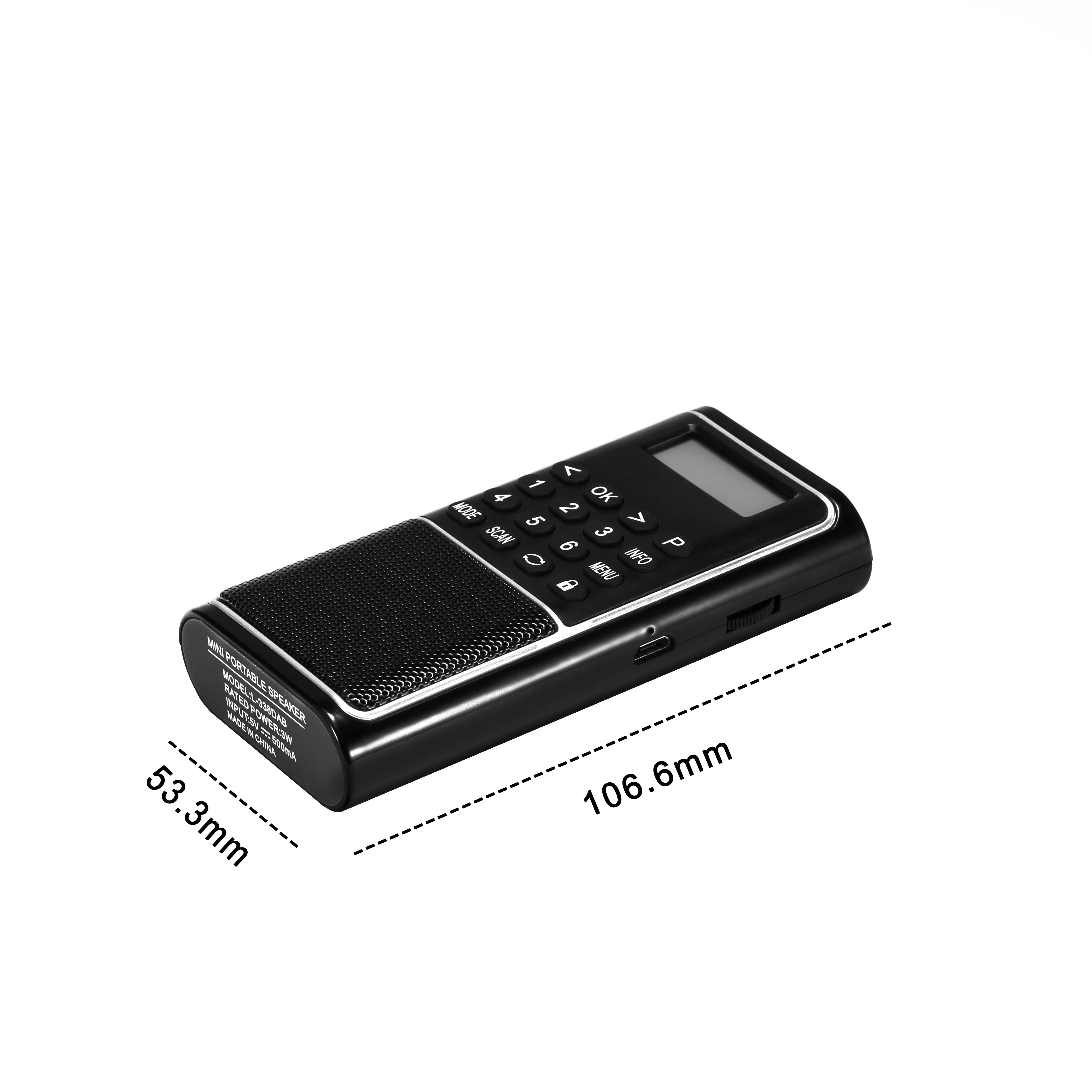 RD23 Tragbares DAB Radio Size