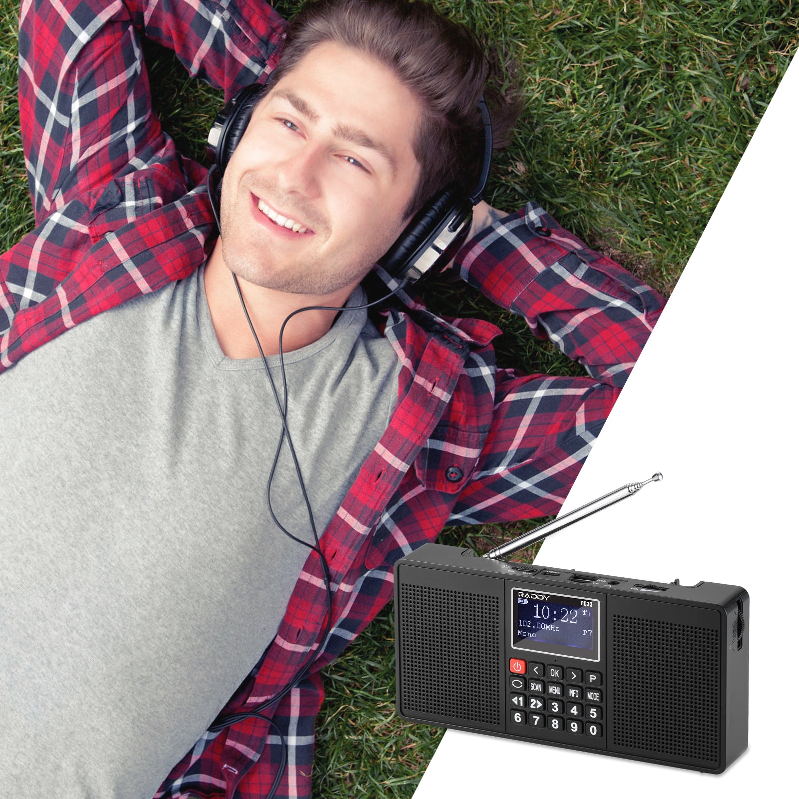 RD33 DAB/DAB+ Radio with 3.5 mm earphones socket