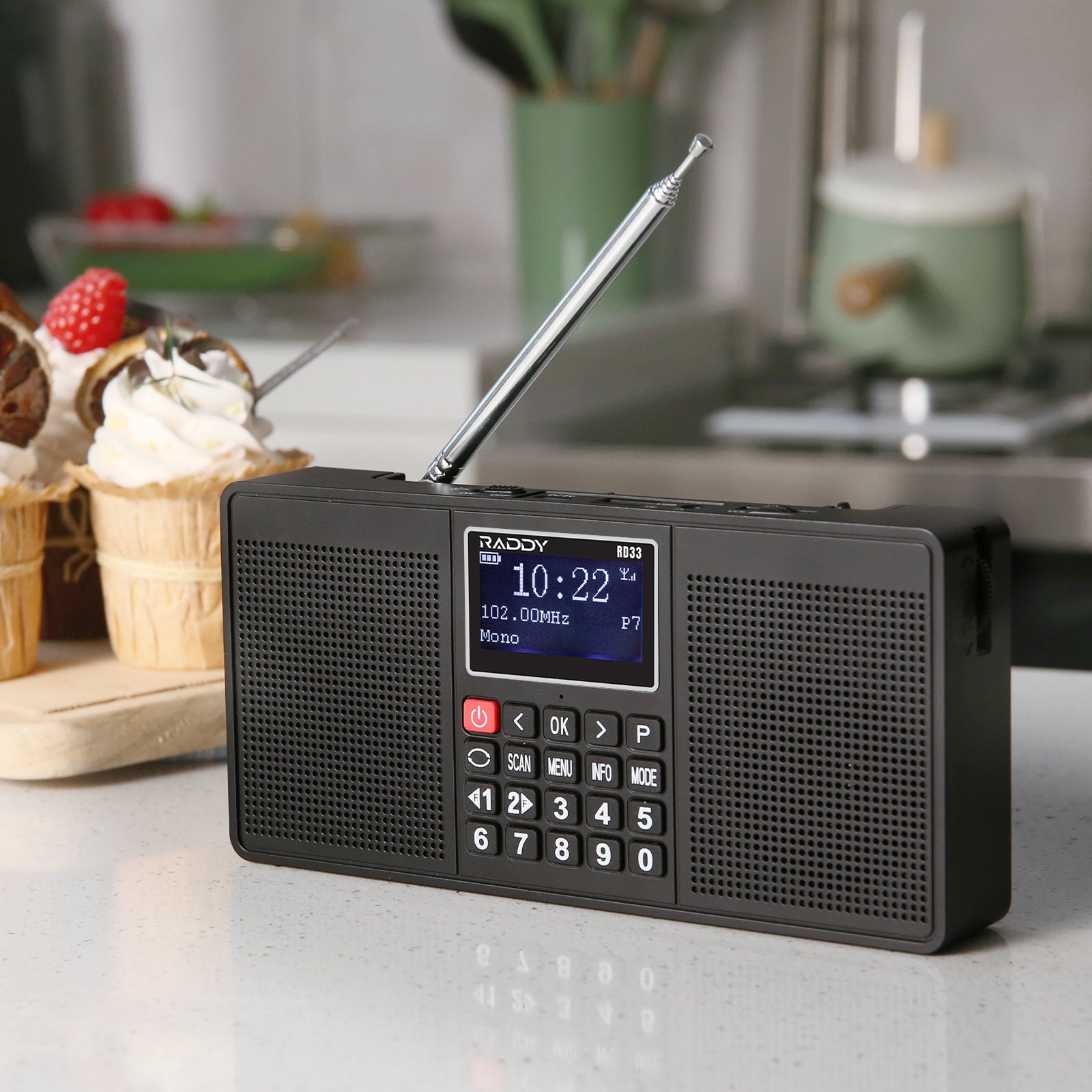 Side view of the RD33 DAB/DAB+ Radio