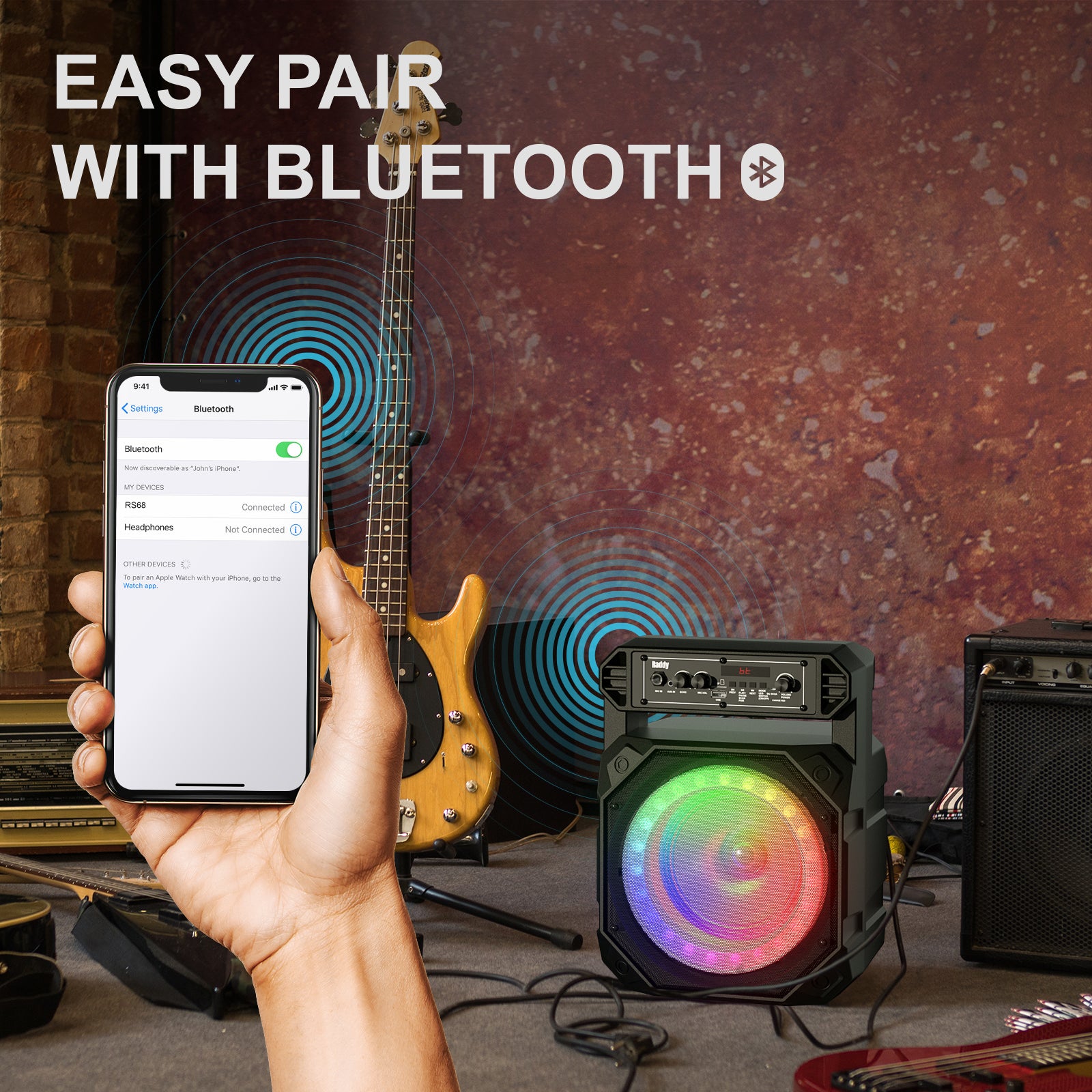 RS68 Karaoke Machine  easy pair with Bluetooth 