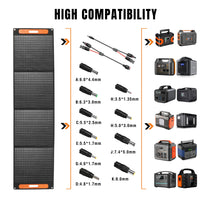 SP200 200W Foldable Solar Panel comes with multiple connector