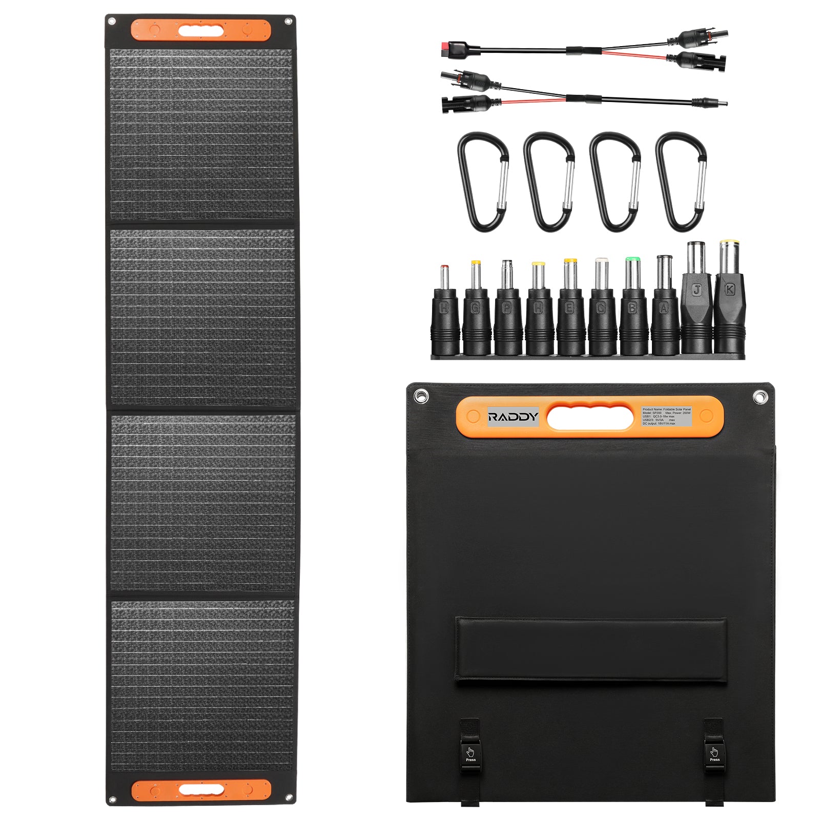 SP200 200W Foldable Solar Panel package content 