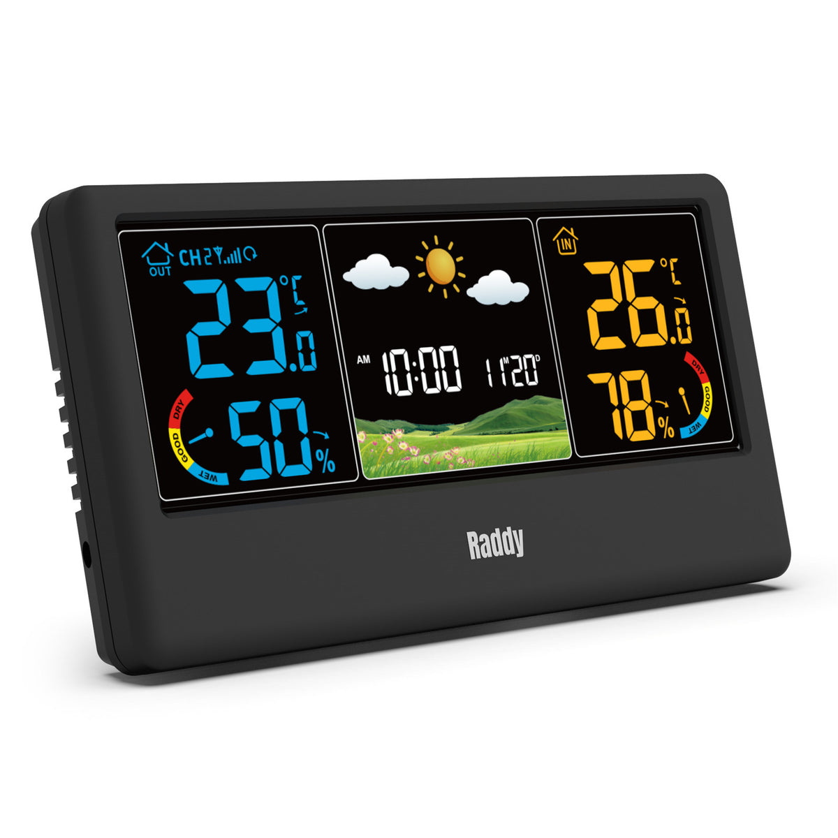 Weather Remote Button Raddy WF-55C Wireless Weather Station Color Display Remote Sensor
