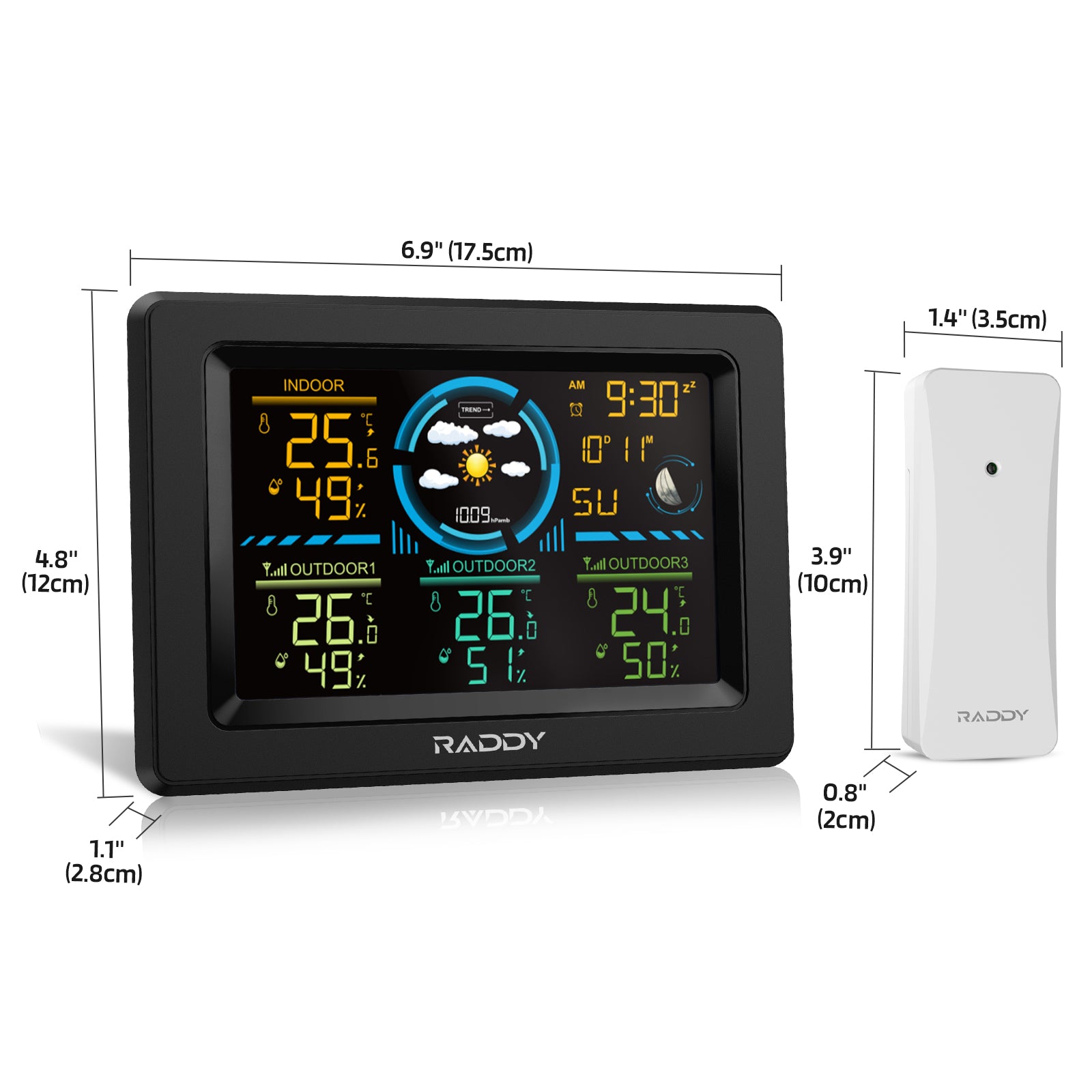 WF-60C Weather Station and sensor size